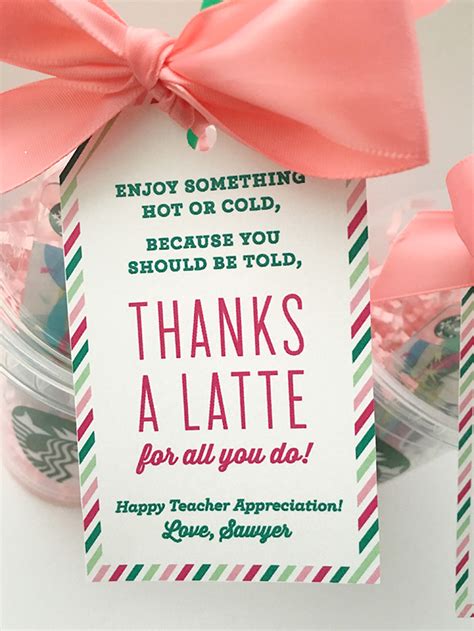 Teacher Appreciation Thanks A Latte Printable